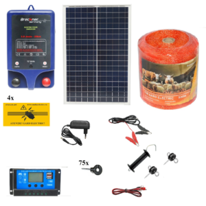 Pachet gard electric complet 0.5km, 3J, cu PANOU SOLAR 20W, animale domestice